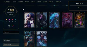 ACC PLATINA/ 106 SKINS/ 55.000 ESSÊNCIA AZUL/FALTA 5 CHAMPS