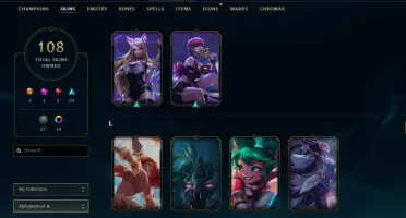 ACC PLATINA/ 106 SKINS/ 55.000 ESSÊNCIA AZUL/FALTA 5 CHAMPS