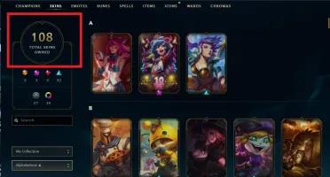 ACC PLATINA/ 106 SKINS/ 55.000 ESSÊNCIA AZUL/FALTA 5 CHAMPS