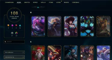 ACC PLATINA/ 106 SKINS/ 55.000 ESSÊNCIA AZUL/FALTA 5 CHAMPS
