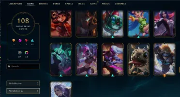 ACC PLATINA/ 106 SKINS/ 55.000 ESSÊNCIA AZUL/FALTA 5 CHAMPS