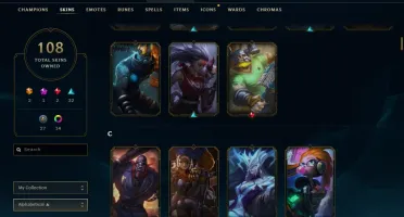 ACC PLATINA/ 106 SKINS/ 55.000 ESSÊNCIA AZUL/FALTA 5 CHAMPS