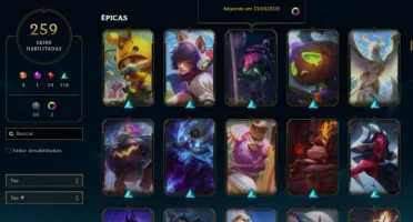 Conta de lol 260 skins, elo anterior plat 3