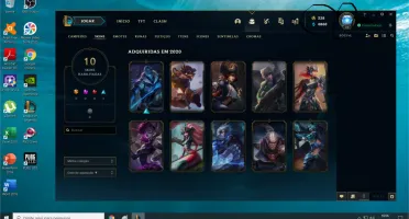Conta LoL nível 30 com melhor de 10 para jogar 28 C/ 10 skin