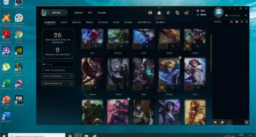 Conta LoL nível 30 com melhor de 10 para jogar 28 C/ 10 skin