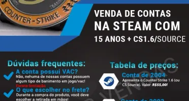 Contas steam 14 anos + Medalha de 10 e 5 anos de serviço