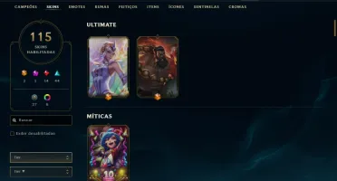 CONTA DE LOL PLATINA 2 - 115 SKINS - CONTA ANTIGA LV 249
