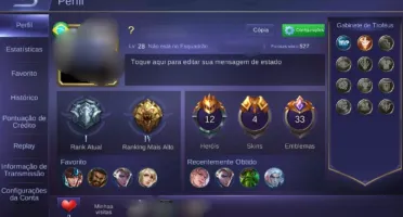 Conta mobile legends bang bang lvl 25