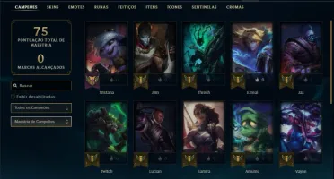 Conta unranked com 4 Skins e 25 Champs