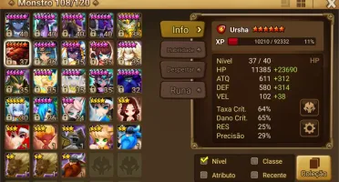 Conta Summoners Wars late game