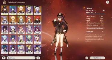 AR 47 - Kazuha C1, Hutão, Keqing, Diluc, Jean e Qiqi