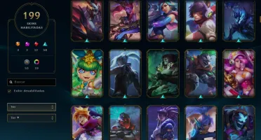 Conta LoL - Todos campeões - 200 skins - Ouro 1