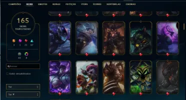CONTA LEAGUE OF LEGENDS 165 SKINS