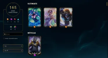 CONTA LEAGUE OF LEGENDS 165 SKINS