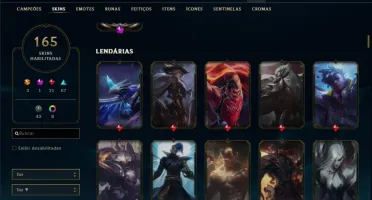 CONTA LEAGUE OF LEGENDS 165 SKINS
