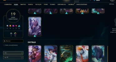 FULL ACESSO 43 CHAMPS + 19 SKINS BORDAS E CHROMAS