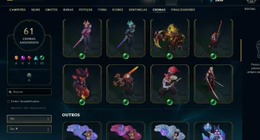 FULL ACESSO 43 CHAMPS + 19 SKINS BORDAS E CHROMAS