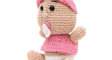Bebê de chupeta em amigurumi