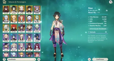 AR 56 | Xiao, Hutao, Baizhu, Nahida, Zhongli | 3 Armas 5⭐