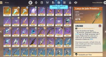 AR 56 | Xiao, Hutao, Baizhu, Nahida, Zhongli | 3 Armas 5⭐