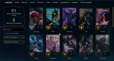 Platina 3 com 35 Champs e 1 Skin