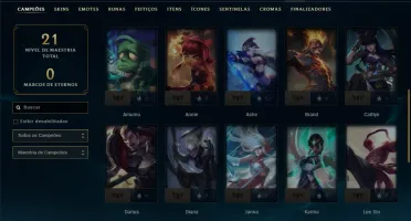 Platina 3 com 35 Champs e 1 Skin