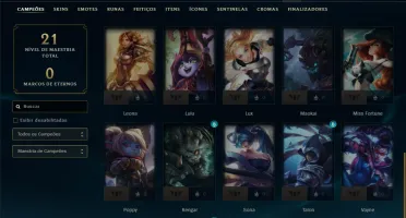 Platina 3 com 35 Champs e 1 Skin