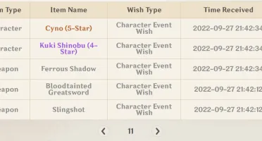 Genshin impact Ar55 com 8 personagens 5 estrelas