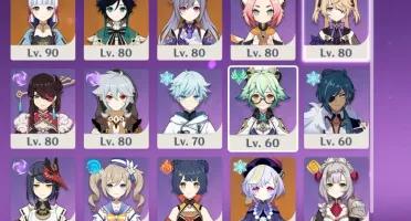 Genshin impact Ar55 com 8 personagens 5 estrelas