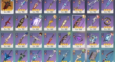 Genshin impact Ar55 com 8 personagens 5 estrelas