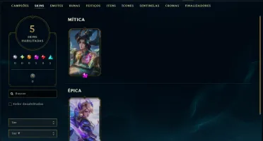 Prata 2 com 50 Champs e 5 Skins +1 Prestigio