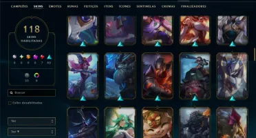 Unranked com 150 Champs e 118 Skins ( MONO SUP )