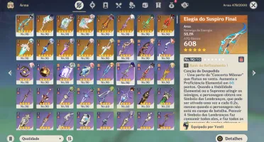 Conta Genshin Impact AR60 - Ayaka, Shenhe, Raiden, Hutao