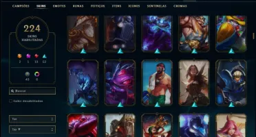 Conta platina 2 com TODOS os champs e 224 skins