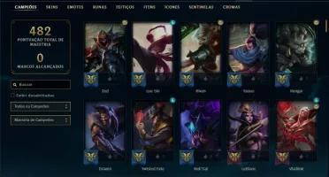 Conta platina 2 com TODOS os champs e 224 skins