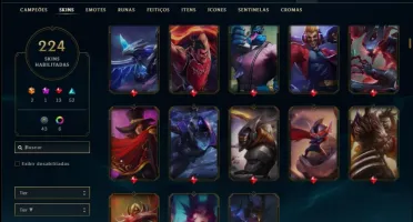 Conta platina 2 com TODOS os champs e 224 skins