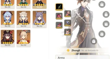 CONTA GENSHIN AR58 GANYU c ARCO DE AMOS + LANÇA DE JADE 10⭐