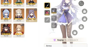 CONTA GENSHIN AR58 GANYU c ARCO DE AMOS + LANÇA DE JADE 10⭐
