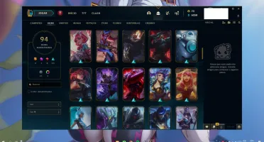 Conta Lol 127 campeões diversos, 94 Skins, 7 Cromas, 3K ESS