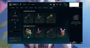 Conta Lol 127 campeões diversos, 94 Skins, 7 Cromas, 3K ESS