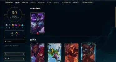 Unranked com 110 Champs e 30 Skins