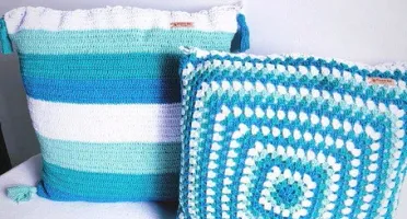 Kit Capa de Almofadas em Crochê Oceano