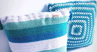 Kit Capa de Almofadas em Crochê Oceano