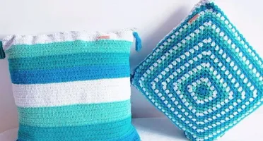 Kit Capa de Almofadas em Crochê Oceano