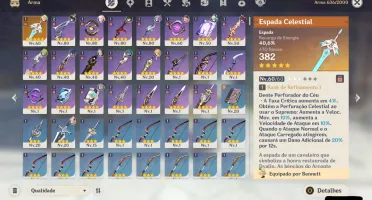 Conta Genshin AR 46 - Xiao + Lança Obscura + Venti