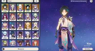 Conta Genshin AR 46 - Xiao + Lança Obscura + Venti