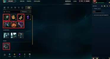 Conta de LoL c/ Borda Platina V - 55 skins 100 campeões