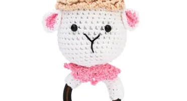 Chocalho Ovelha Branca Amigurumi