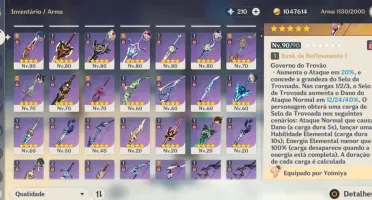 Genshin/AR60/41 Chars 5*(25≠)/18 Armas 5*/4*mains R5 BiS