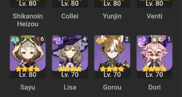 Genshin/AR60/41 Chars 5*(25≠)/18 Armas 5*/4*mains R5 BiS